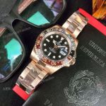 UR Replica Rolex GMT 2018 Root-Beer Rose Gold Black Dial Watch - Swiss Grade